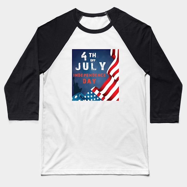 4th of july Baseball T-Shirt by zakchman